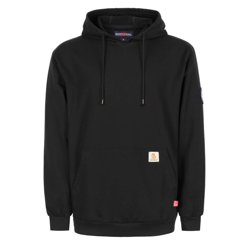 BOCOMAL FR Hoodie Pullover Black 7.5oz Flame Resistant Lightweight Cotton XL